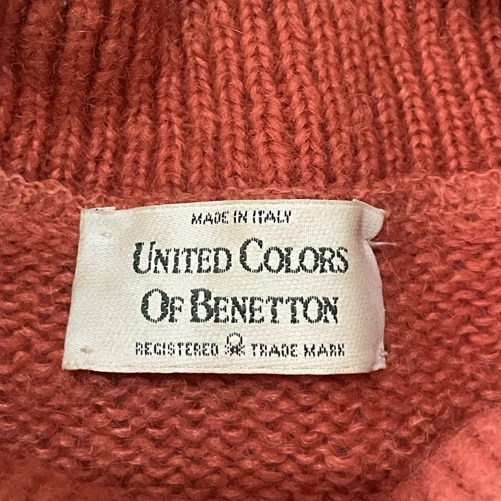 United Colors of Benetton Wool Knit Nordic Pattern‎ Sweater Size 48 Italy Warm